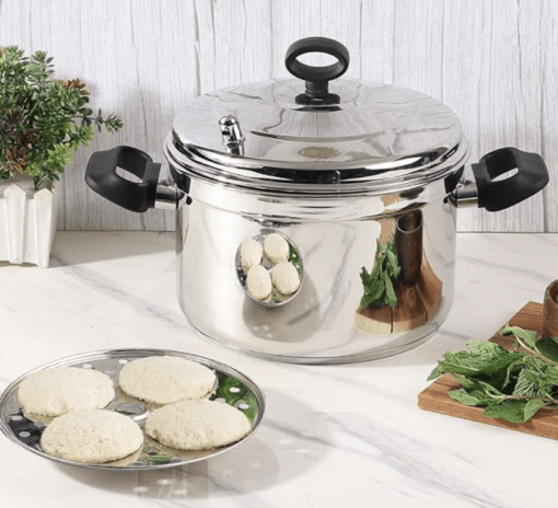 Vinod Classic Stainless Steel Idli Maker Cooker - 6 Deeper Plates (24 Idlis) / Idli Steamer / Idly Stand / Plump Fluffy Idlies / SAS Bottom / Induction & Gas Base - 2 Year Warranty - Image 3